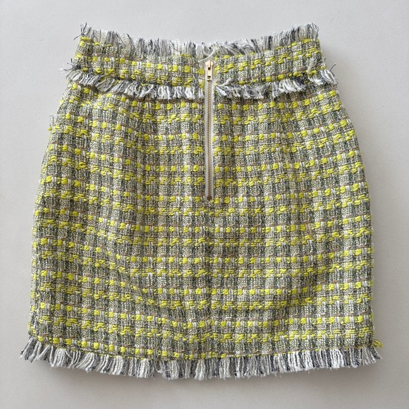 NWT Walter Baker Malibu Yellow Tweed Mini Dalia Skirt - Picture 2 of 5